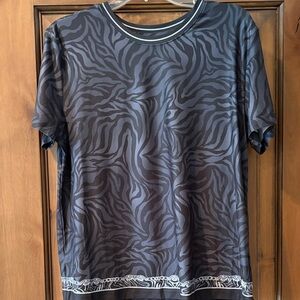 Johnny Was Black and Gray Zebra Print Blouse